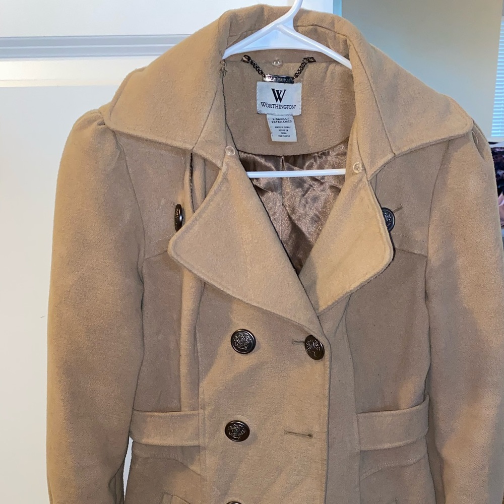Worthington tan wool pea coat